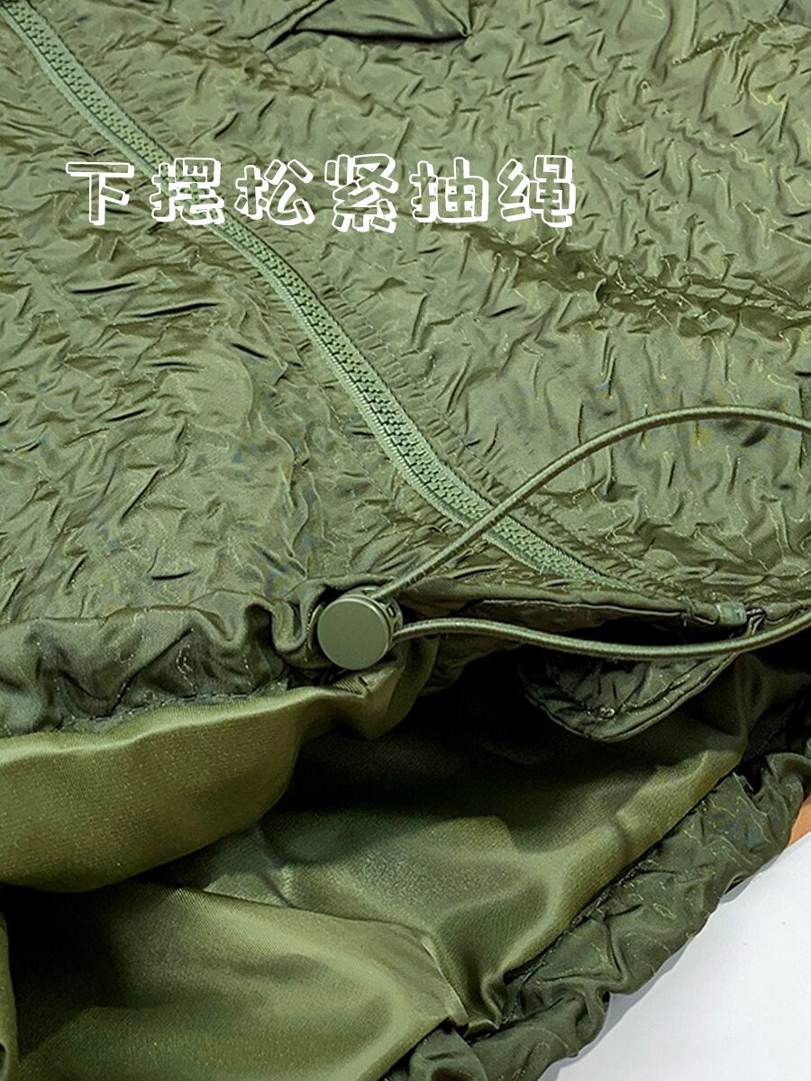 Loose Army Green Short Coat